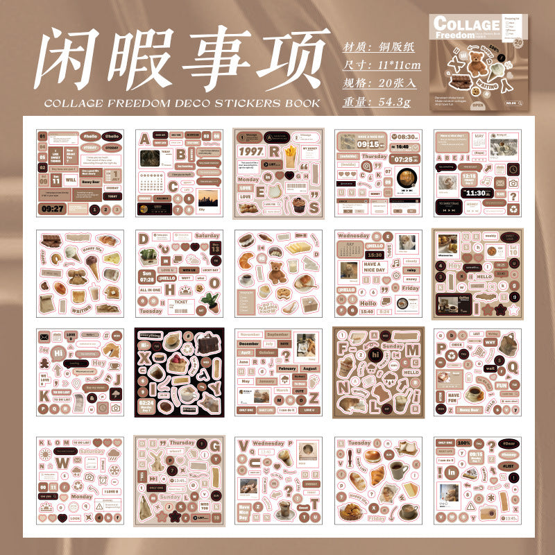 20 Pcs Decoration Stickers Book ZYPT