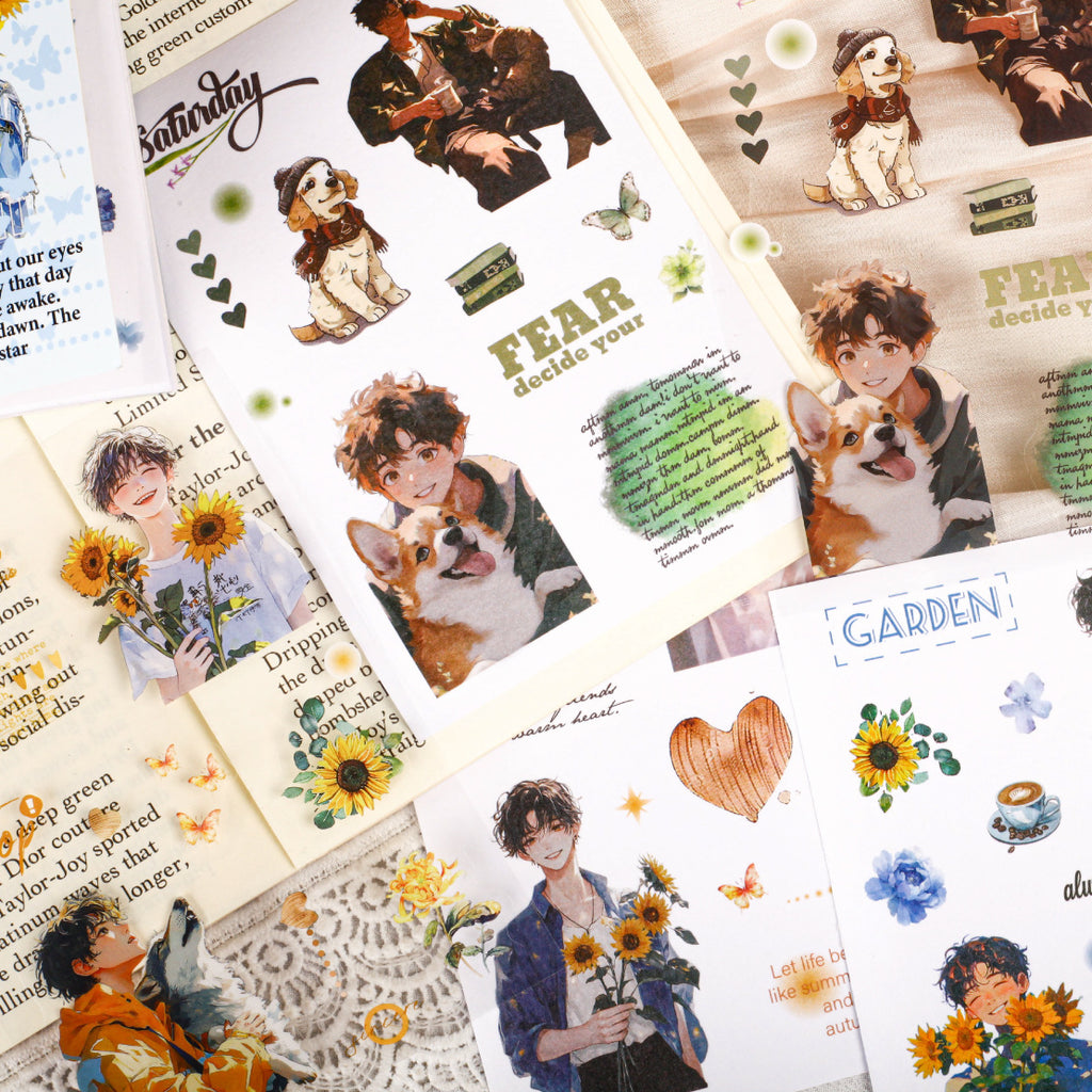 Sticker Sheets Boyish Obujo 10 Sheets Boy PET Stickers Book MGGB are perfect for scrapbooking ...