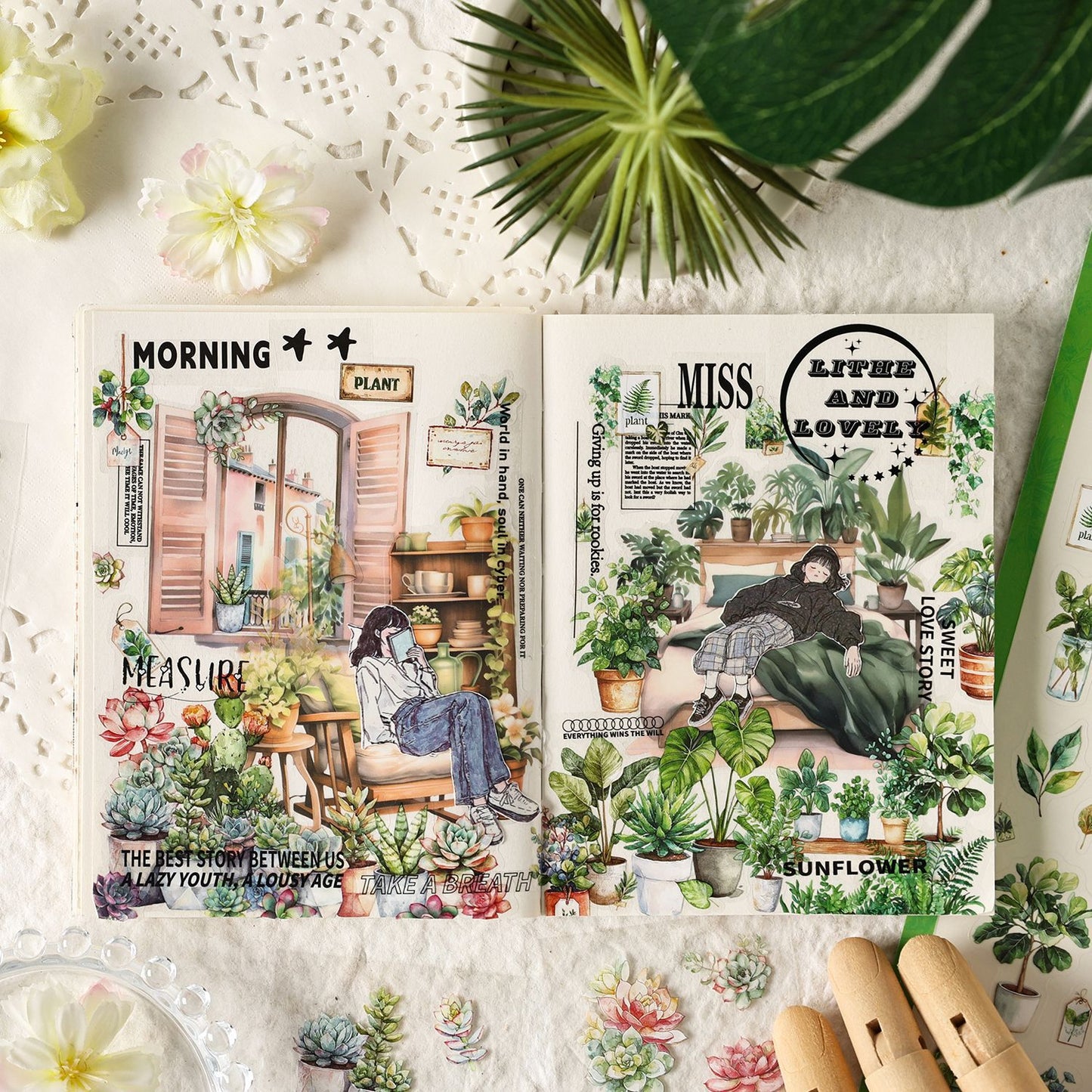 6 Sheets Vegetable Fruit PET Stickers ZRSG