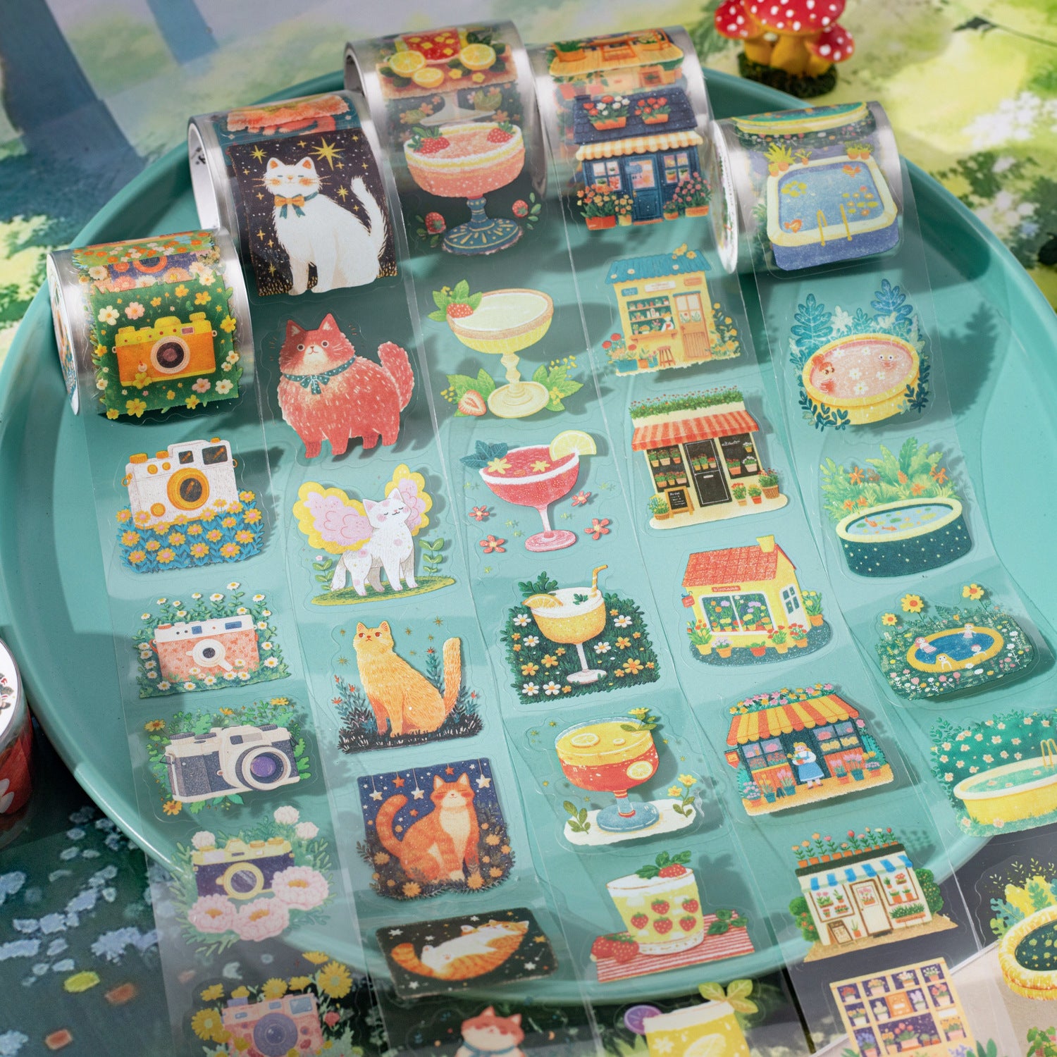 1 Roll Cartoon PET Stickers Tape TYHY