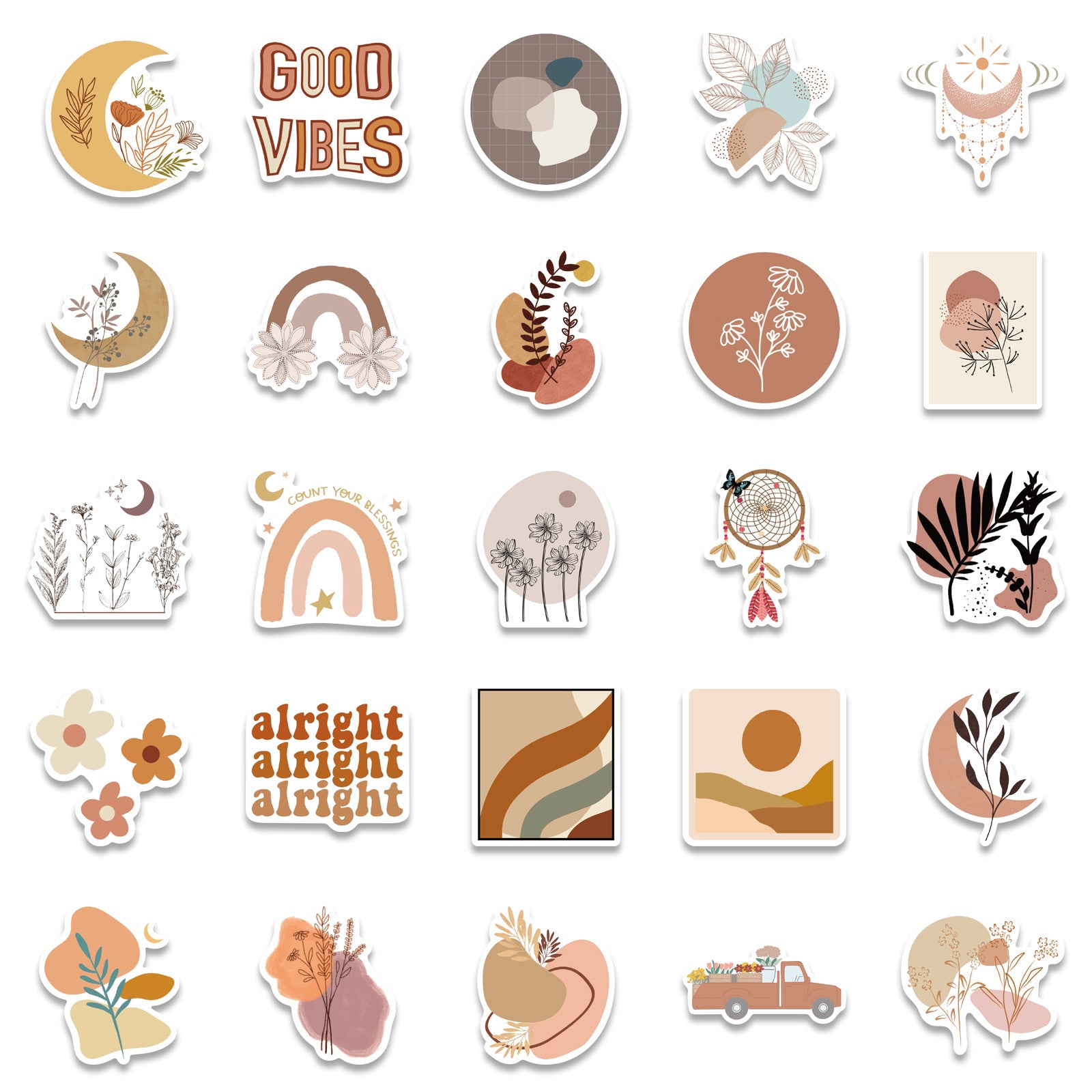 50PCS Boho Waterproof Vinyl Stickers BHO04