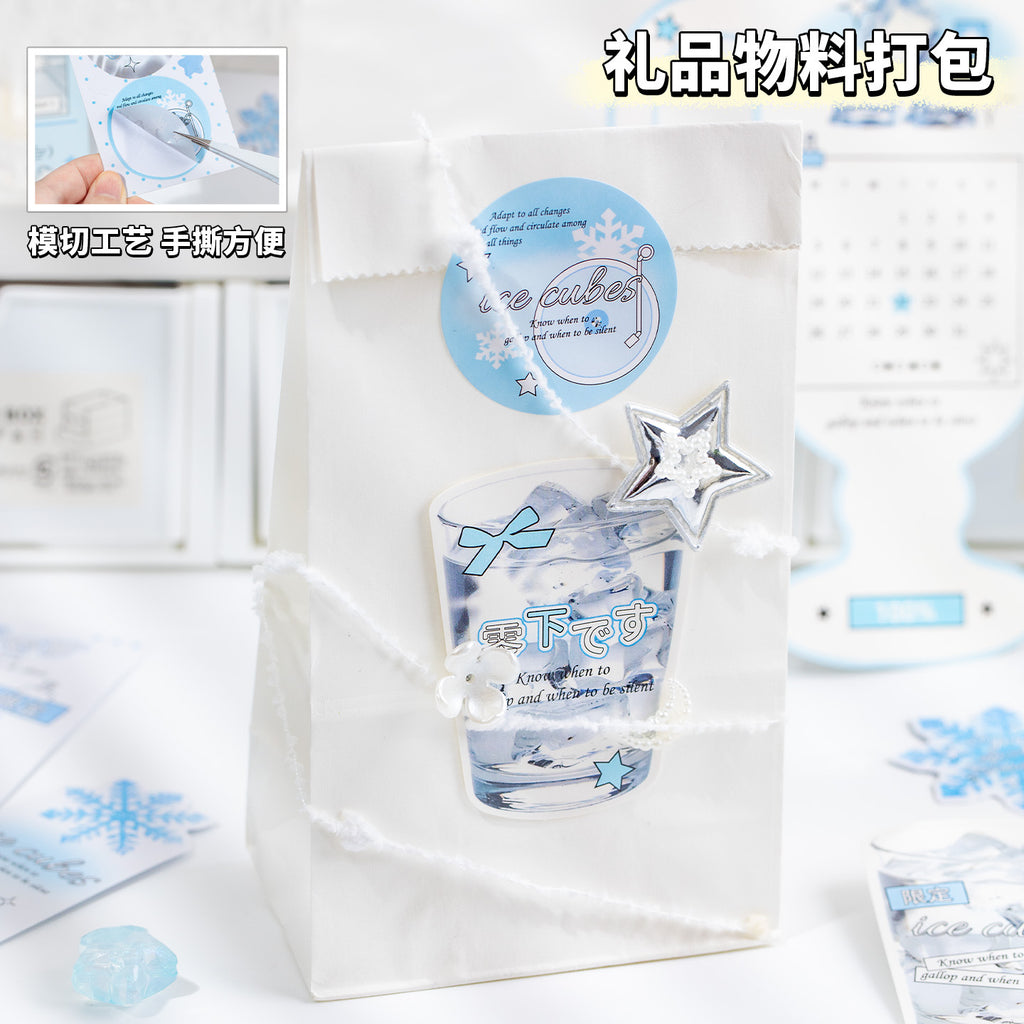 22 Pcs Ice Themed Journal Stickers and Paper HYBK
