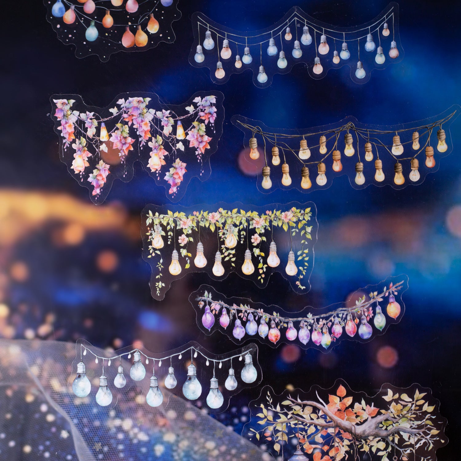 16 Pcs Light and Window PET Stickers DLYSC