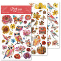 3 Sheets Rub on Stickers - Owl Painting