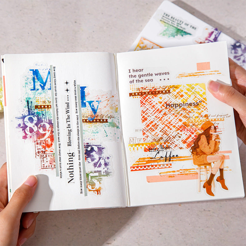 20 Pcs Watercolor Collage PET Stickers SCGS