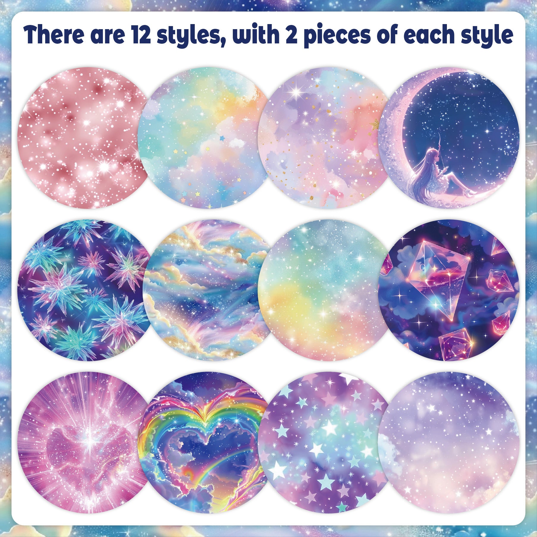 12 inch Fantasy Galaxy Scrapbook Paper Pad PAJ010