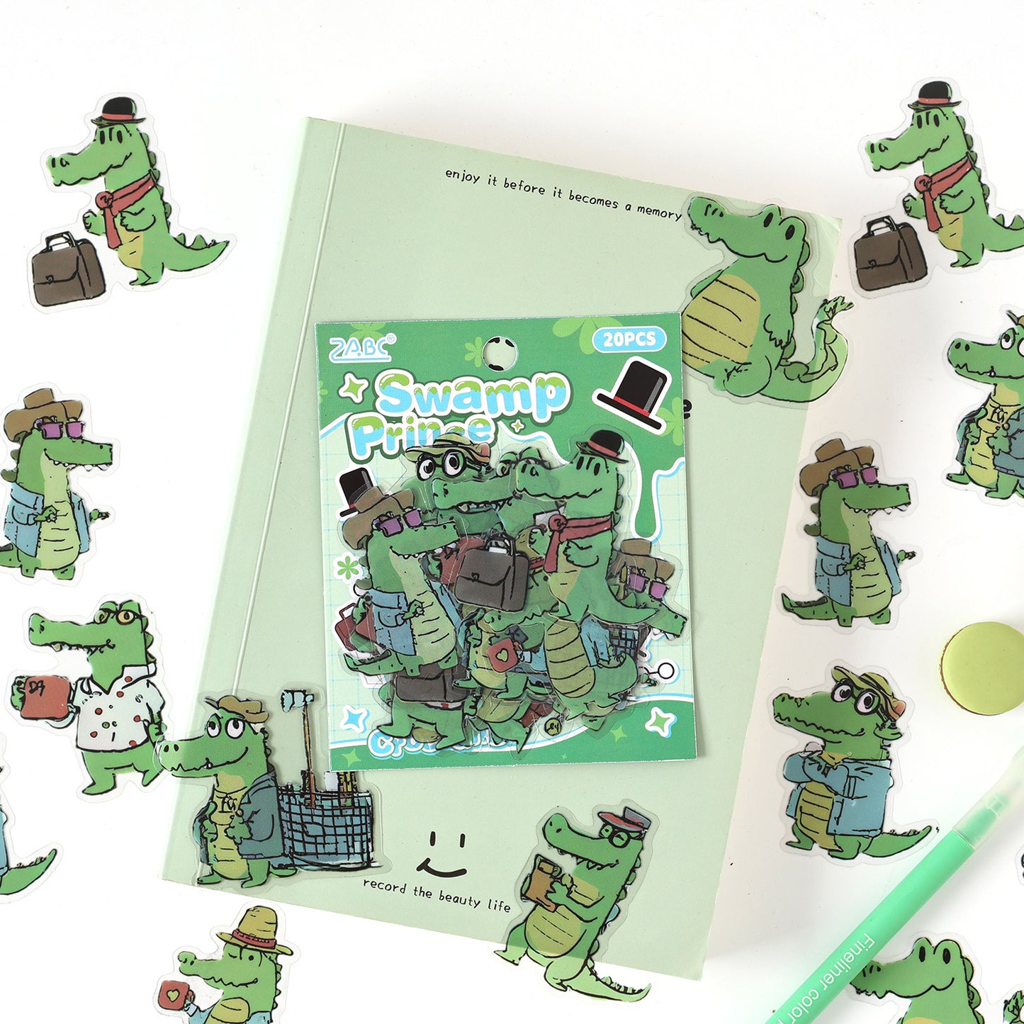 20 Pcs Cartoon Animal PET Stickers DWHXQ