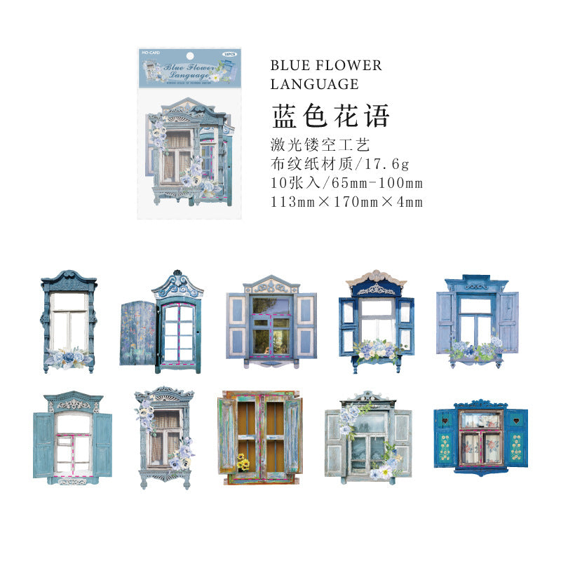 10 Pcs Creative Windows Collage Stickers HJCT