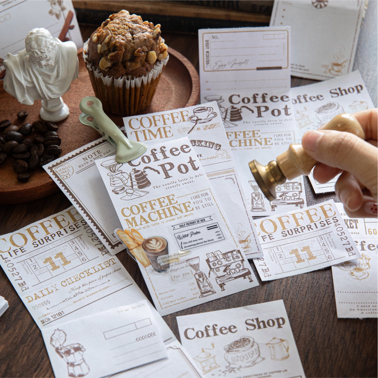 50 Pcs Vintage Ticket Scrapbook Paper LMSH