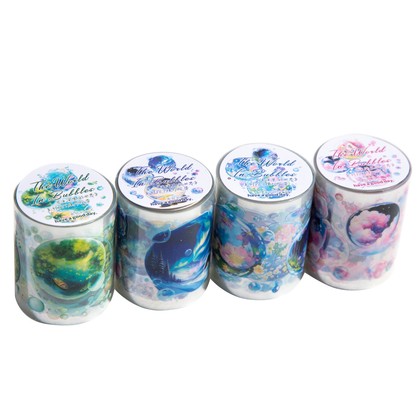 1 Roll Bubble World PET Stickers Tape PPLSJ
