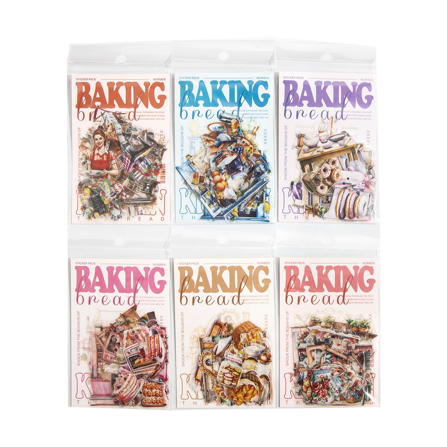 20 Pcs Baking Kitchen PET Stickers HBCF
