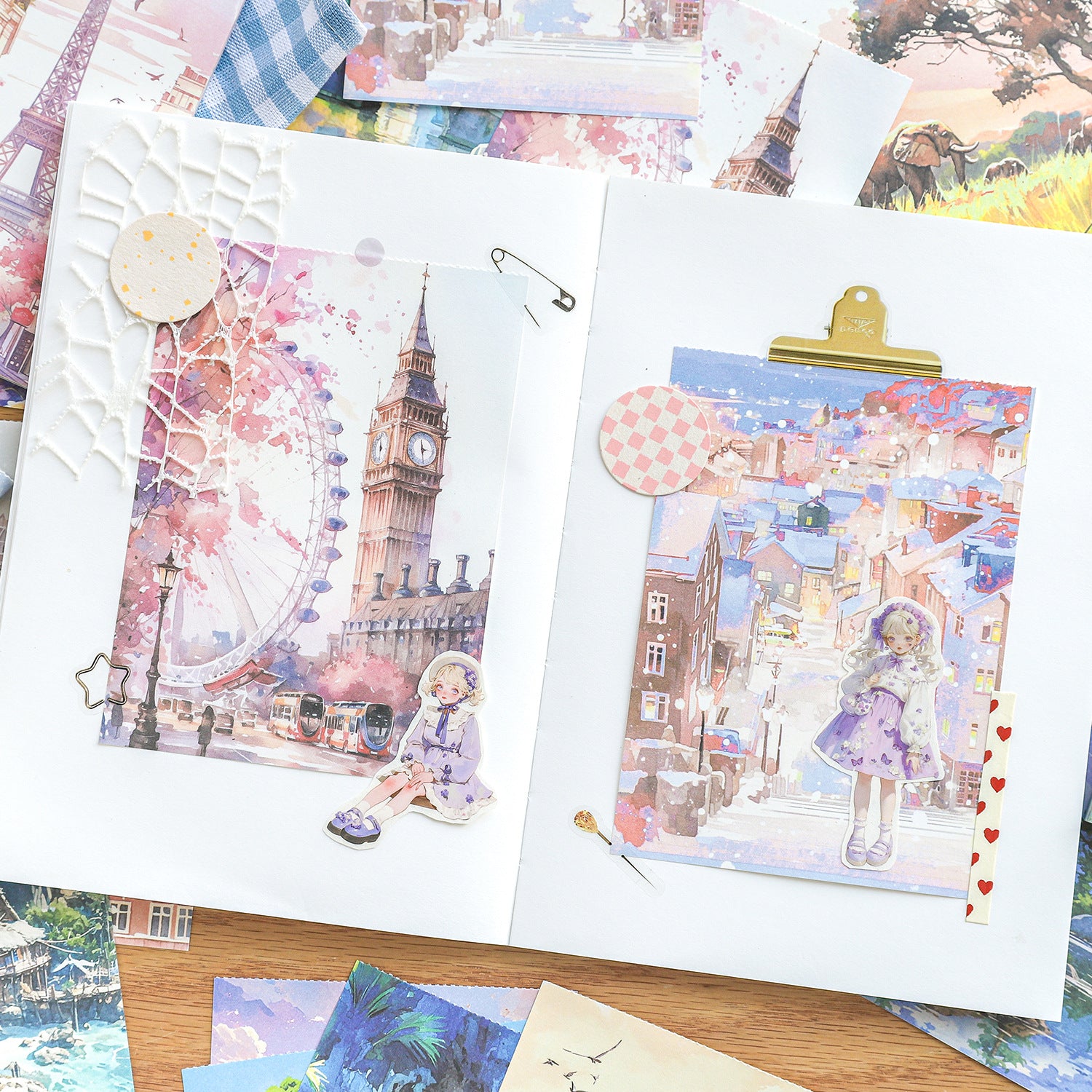 30 Sheets Watercolor Painting Scrapbook Paper JRLC