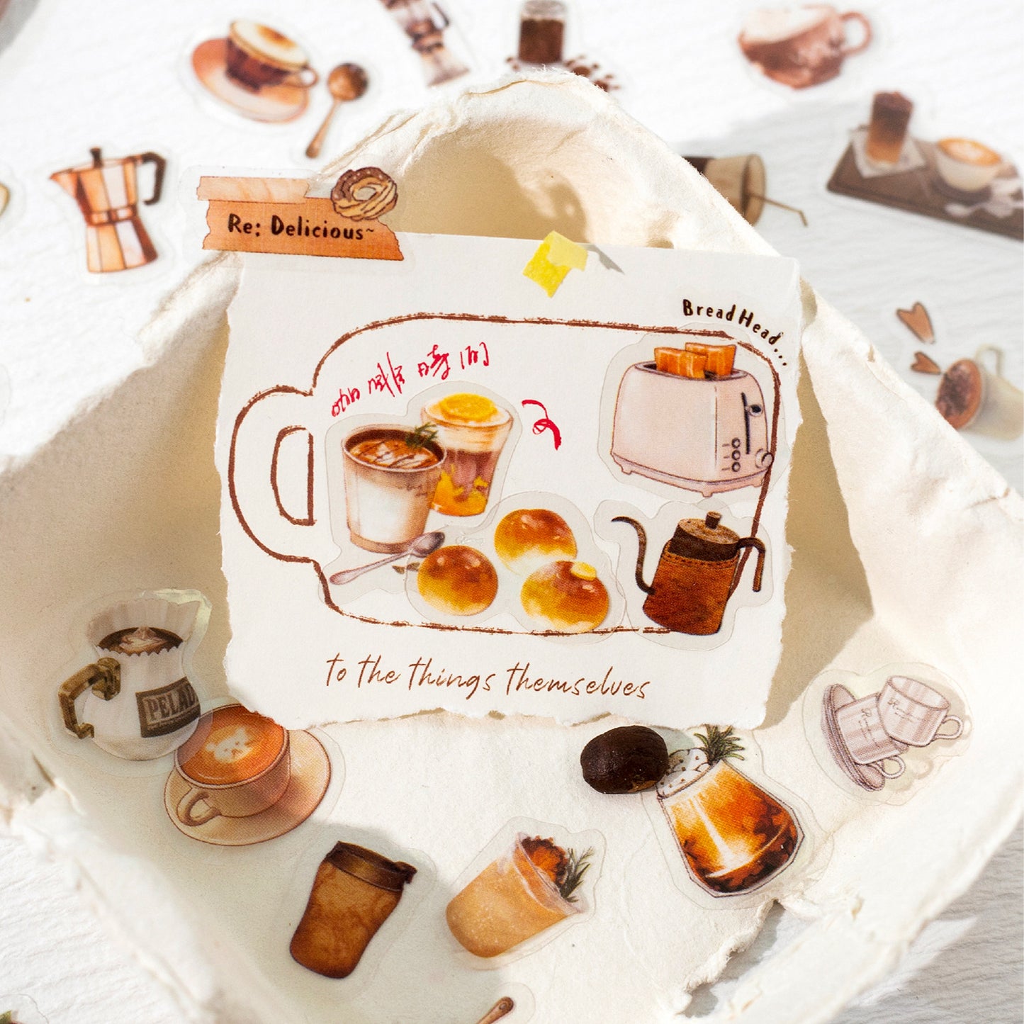 1000 Pcs Baking Bread Coffeee PET Planner Stickers XSKFSG