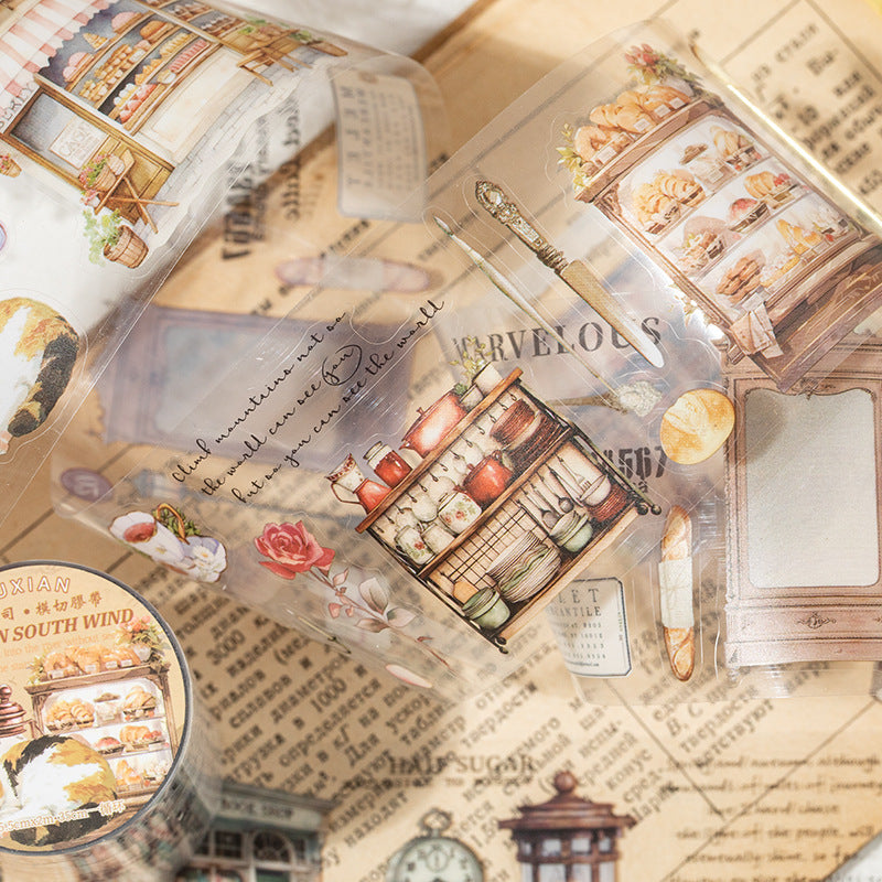 1 Roll Vintage Lifestyle PET Stickers Tape QRNF