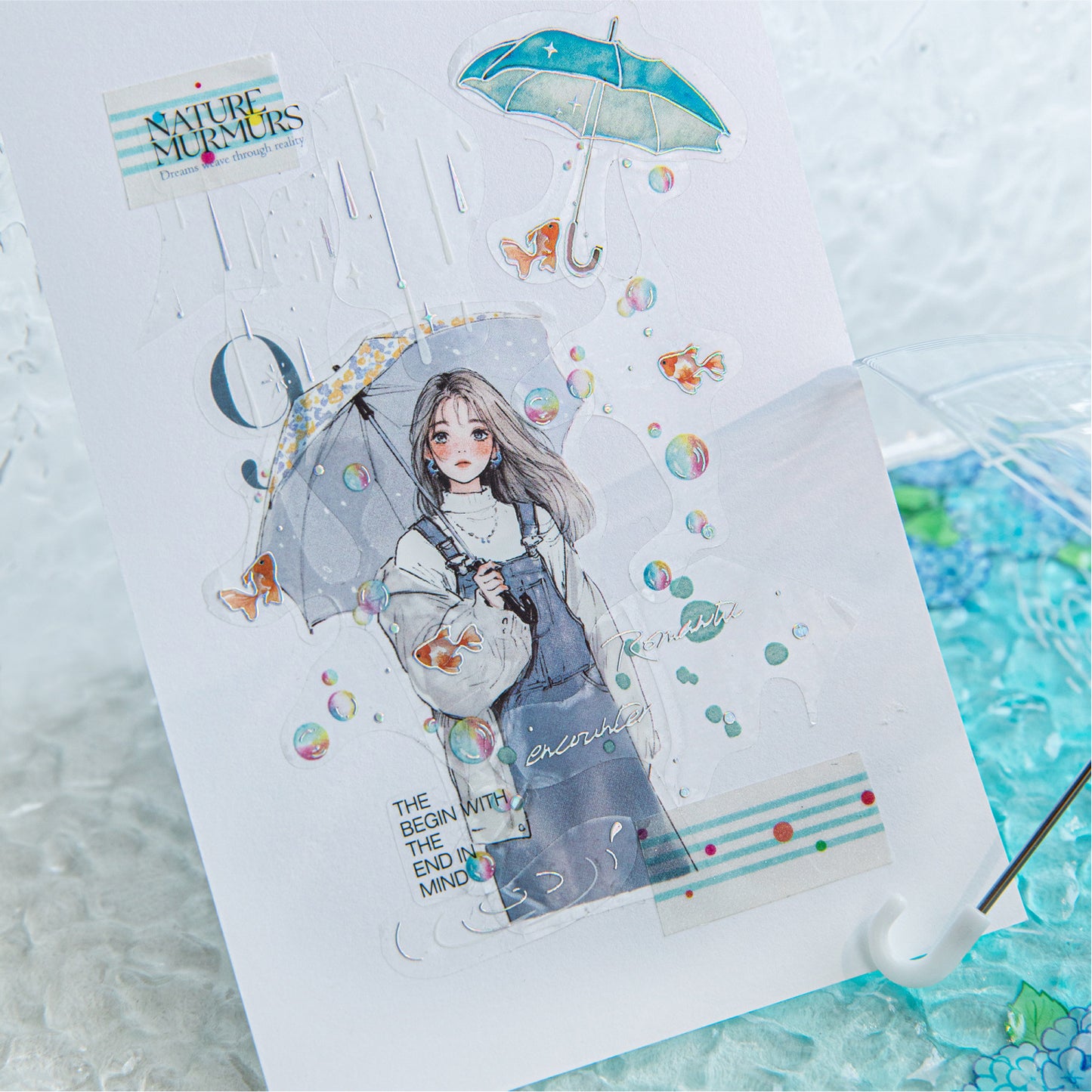 20 Pcs Umbrella Themed Stickers YJLX
