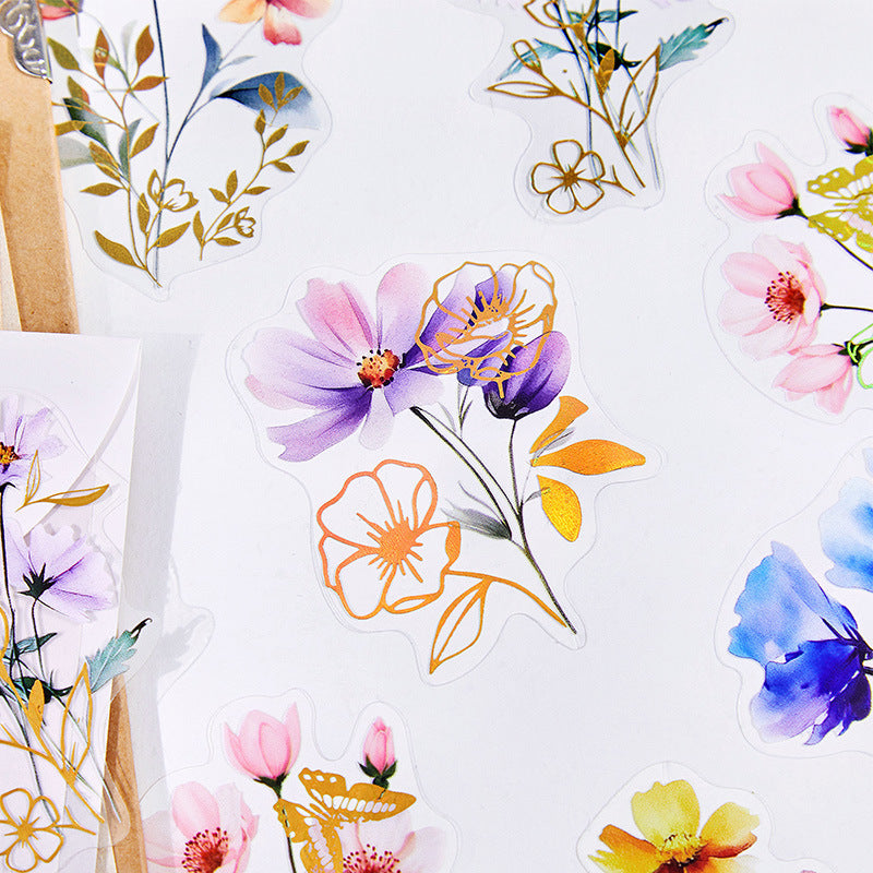 30 Pcs Wild Flower PET Stickers HJQM