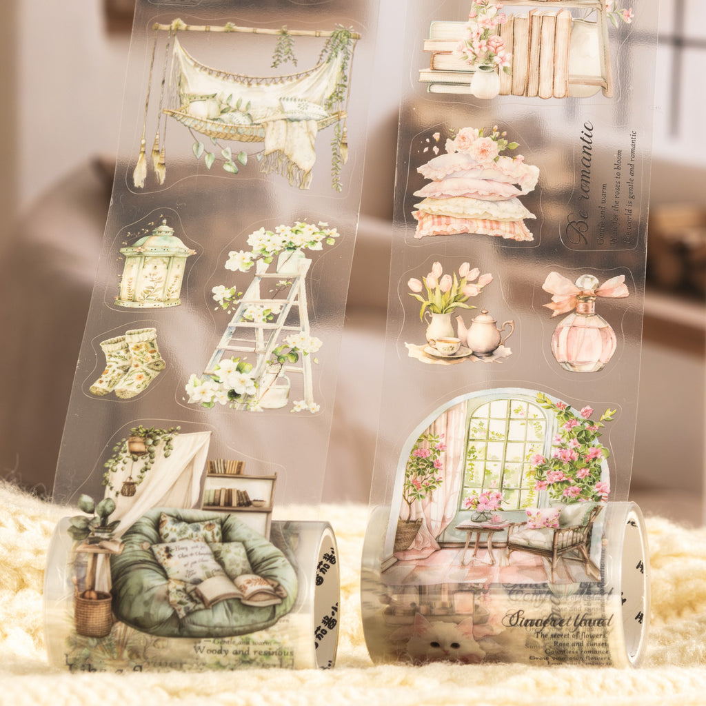 1 Roll Home Decoration Theme Pre-cut Stickers Tape NJXL