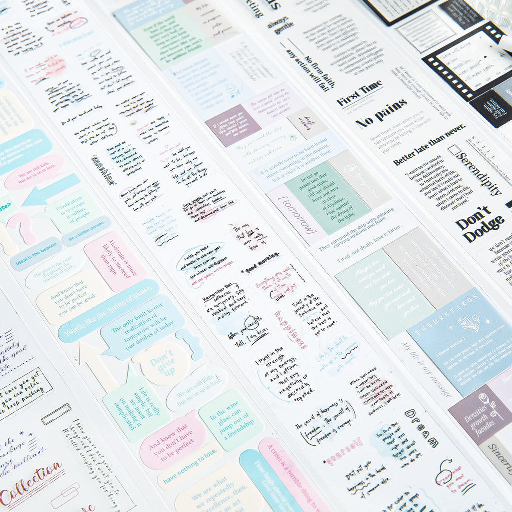 1 Roll Poem Die Cut Stickers Tape SHSSS