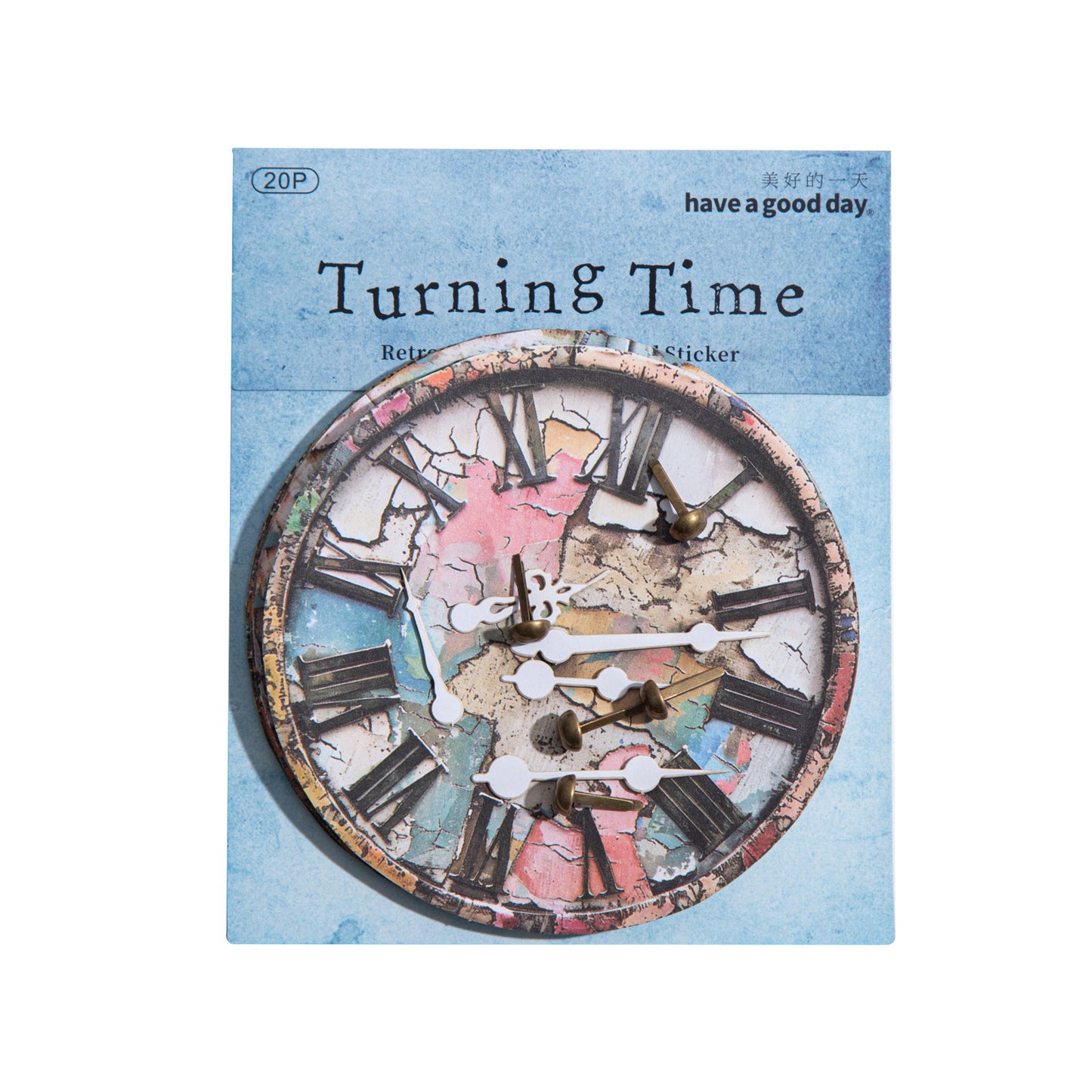 15 Pcs Vintage Clock Themed Stickers ZDSG