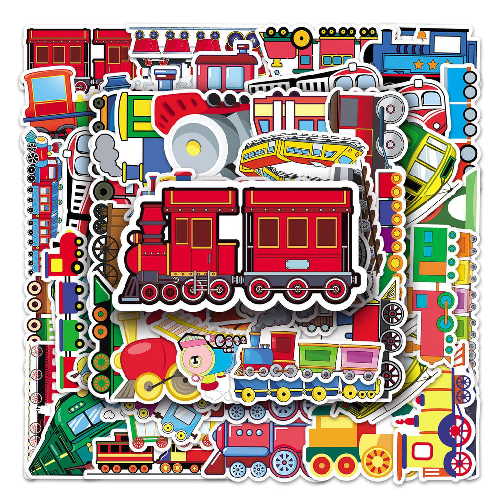 50 Pcs Vinyl Train Stickers XHC639