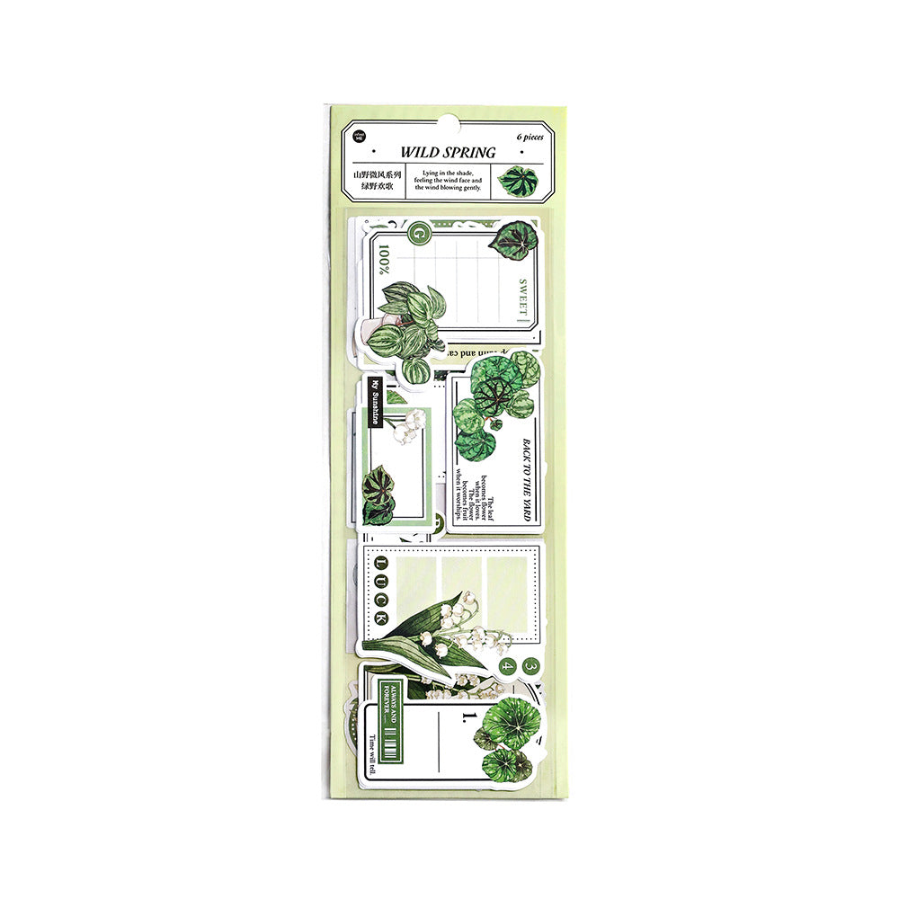 6 Pcs Plant PET Stickers SYWF