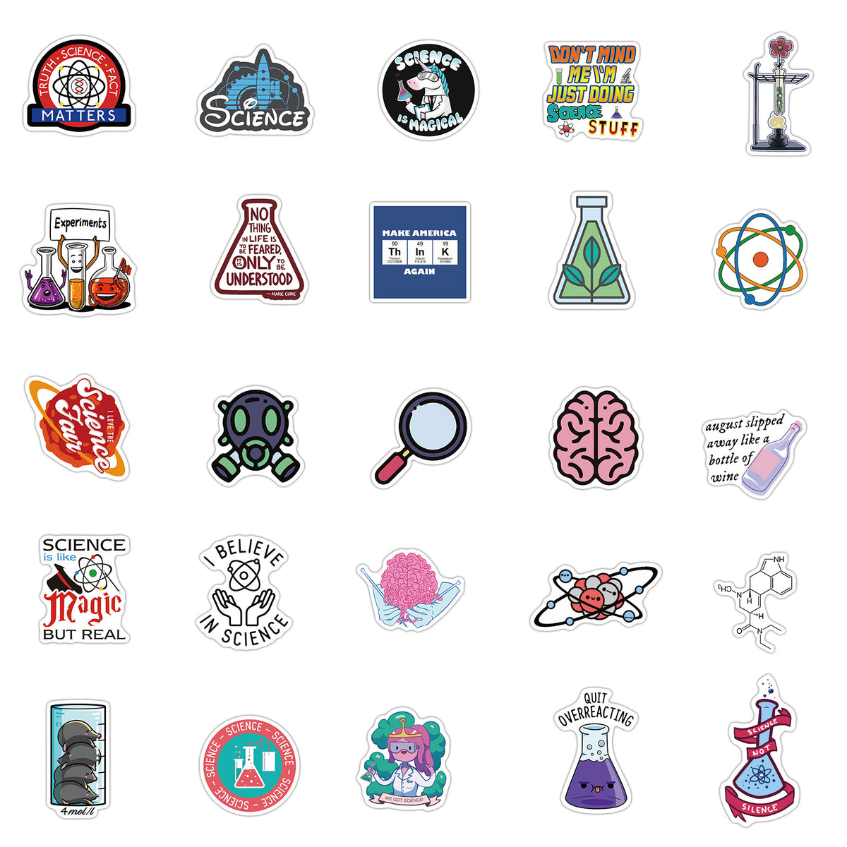 Lab Sticker Design 50 Pcs Vinyl Science Lab Stickers HT003 β OBUJO
