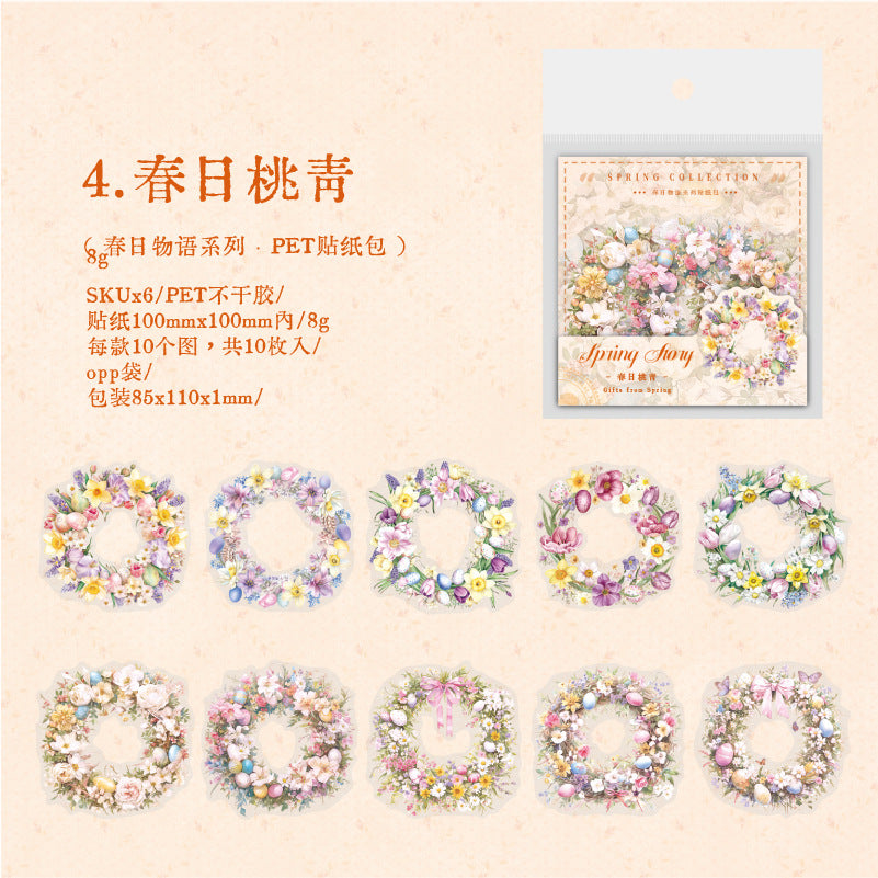 10 Pcs PET Girl Stickers CRWY