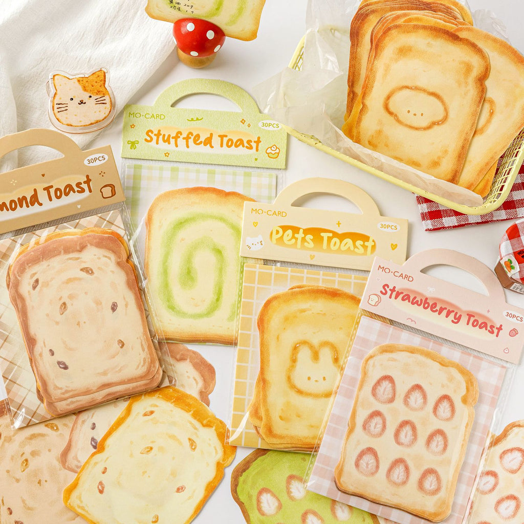 30 Pcs Toast Bread Notepad KLFJ