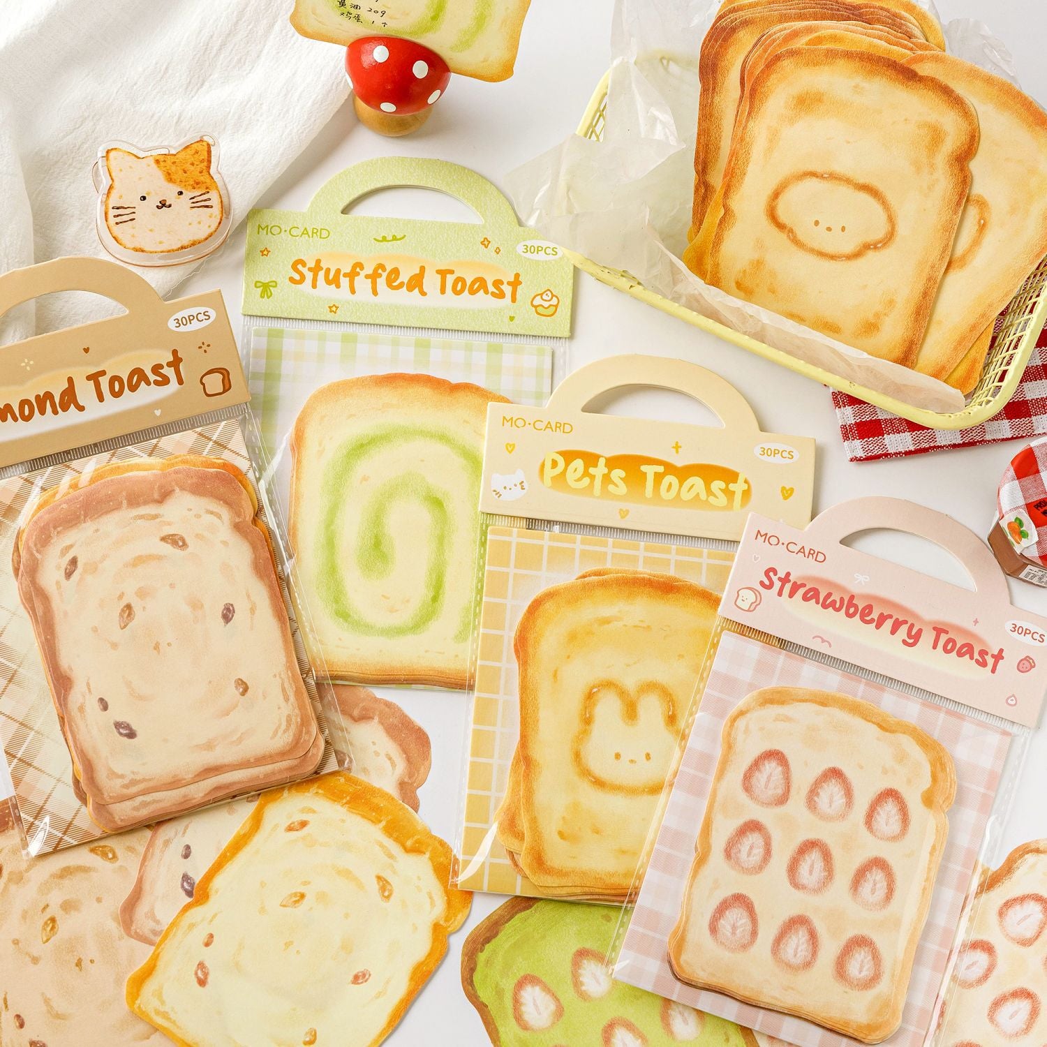 30 Pcs Toast Bread Notepad KLFJ