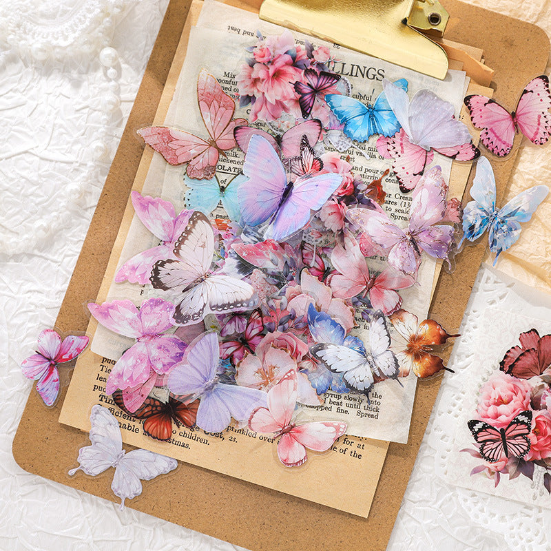 40 Pcs PET Butterfly and Flower Stickers HCDY