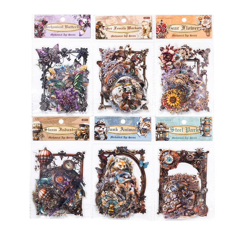 40 Pcs Old Time PET Stickers JXSD