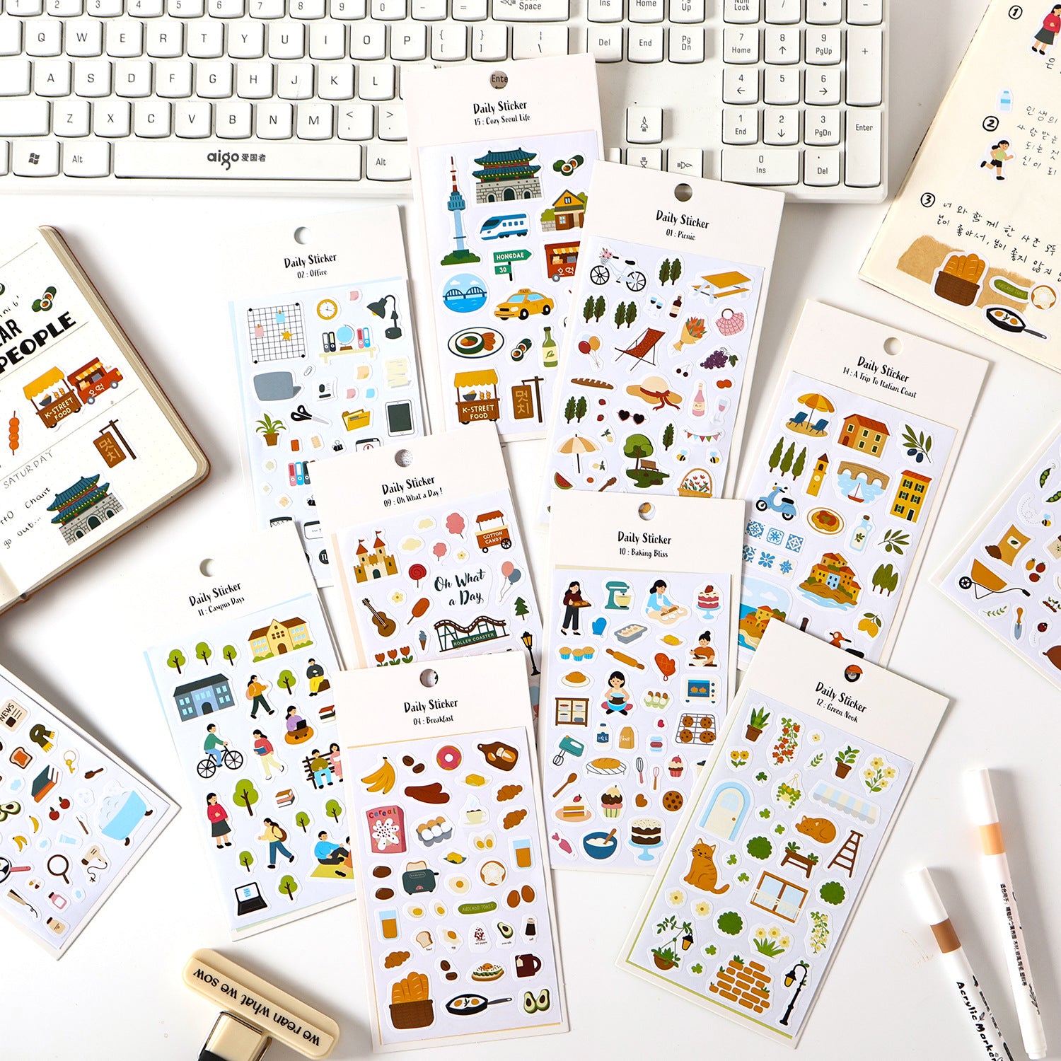 1 Sheet Daily Calender Planner Stickers DZTX