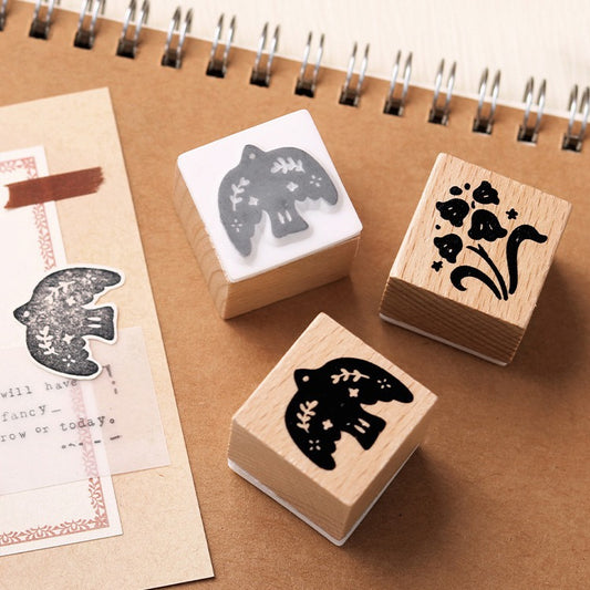 4 Pcs Wooden Stamp Kit YJZJ