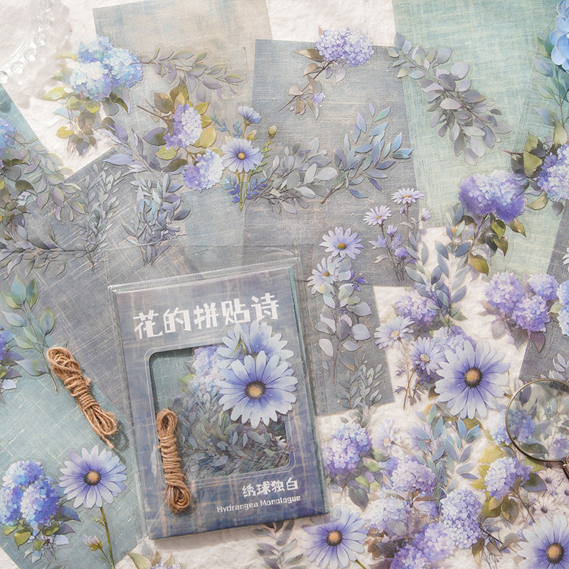 70 Pcs Floral Paper and Stickers Kit HDPTS