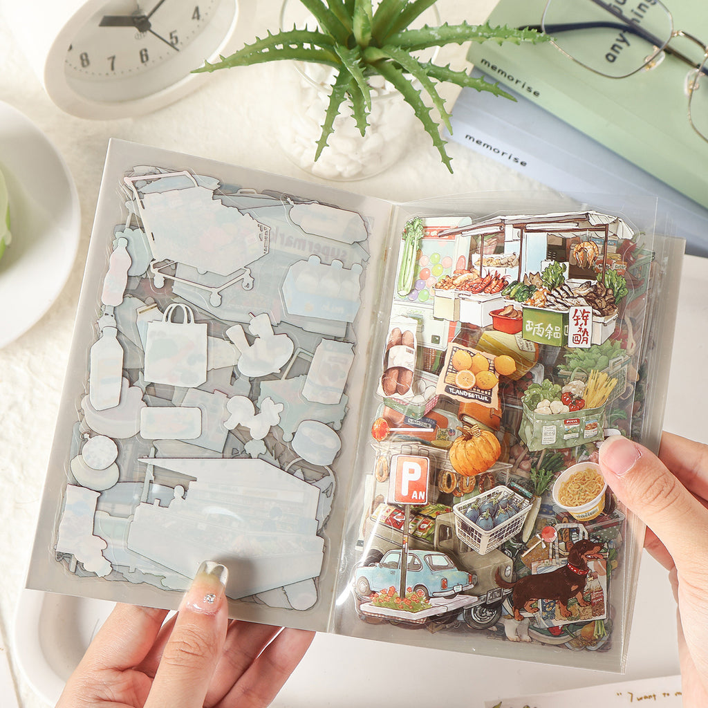 20 Sheets Dinner Time PET Stickers Book MWSG