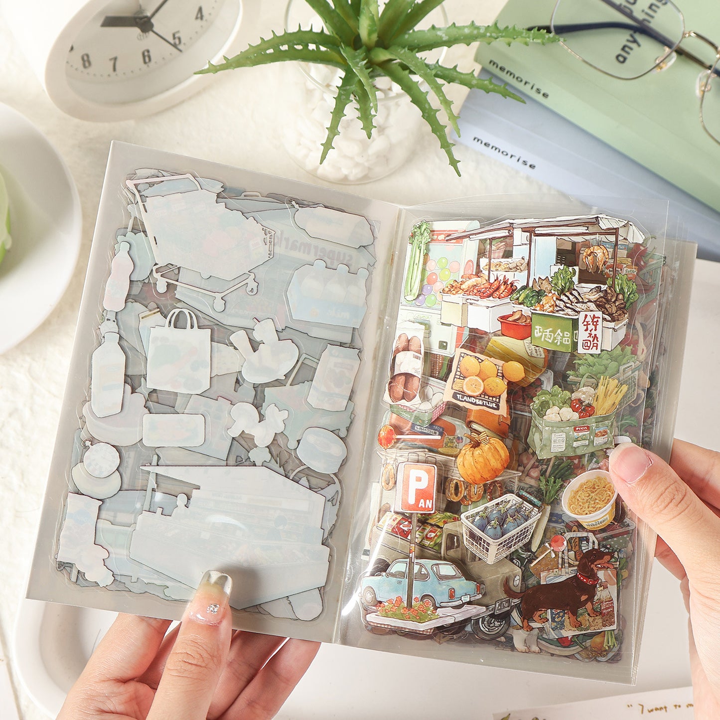 20 Sheets Dinner Time PET Stickers Book MWSG