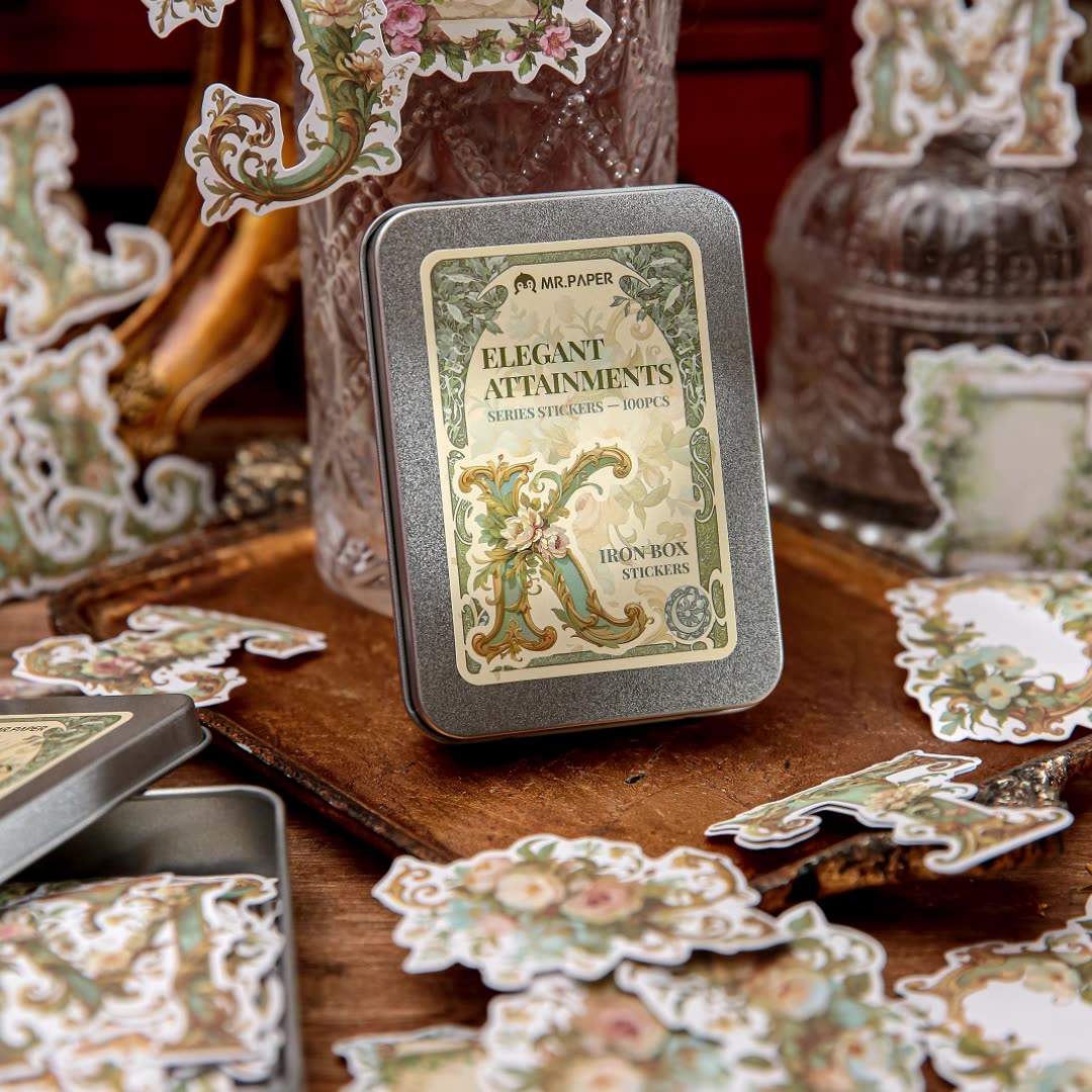 100 Pcs Floral Letter Stickers DYZY