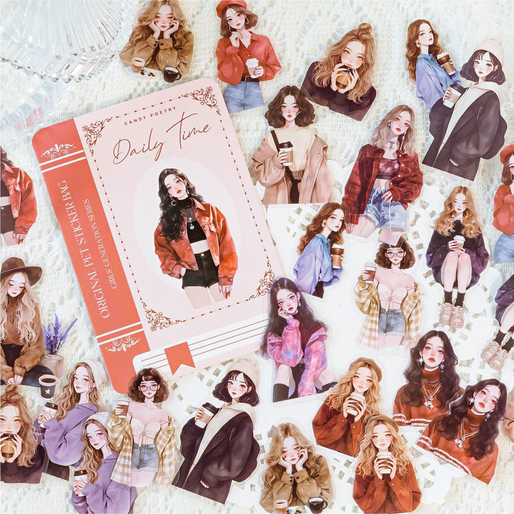 30 Pcs Fashion Girl PET Stickers SNSD