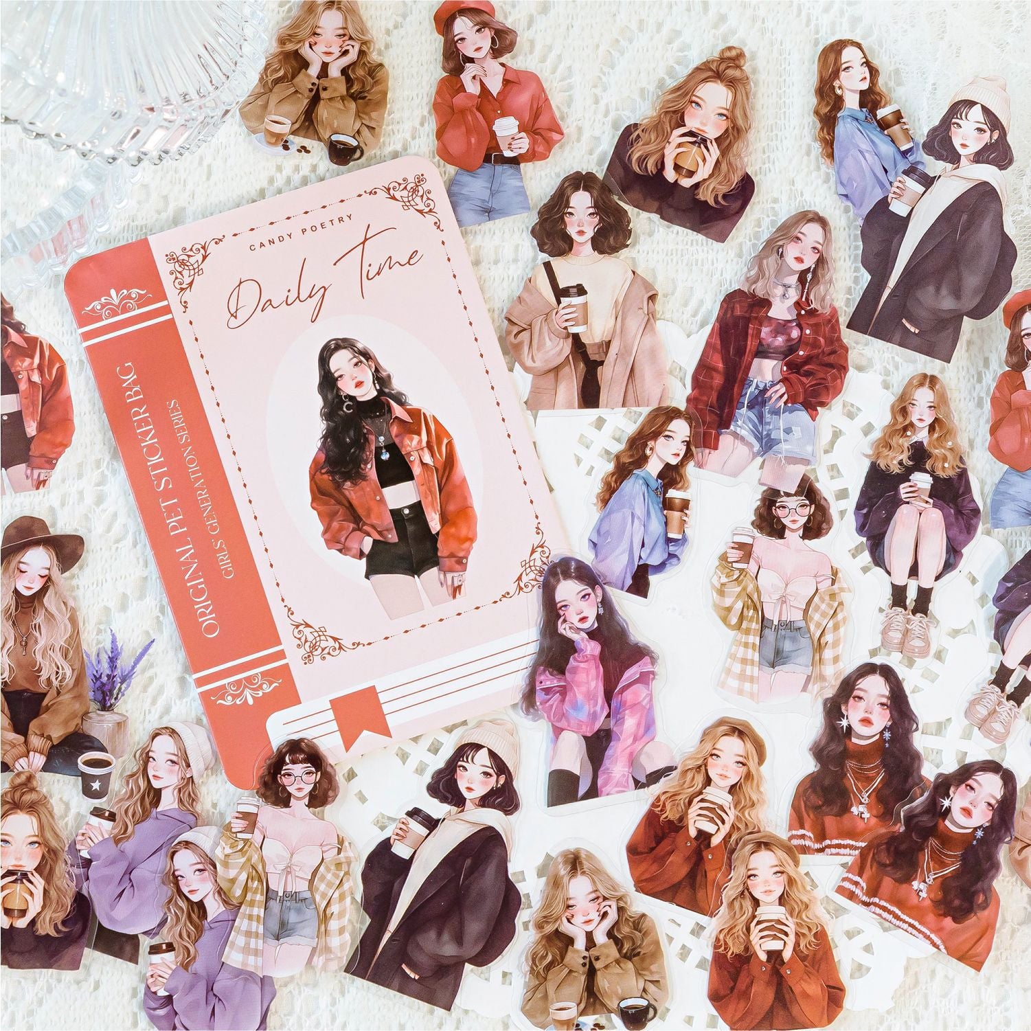 30 Pcs Fashion Girl PET Stickers SNSD