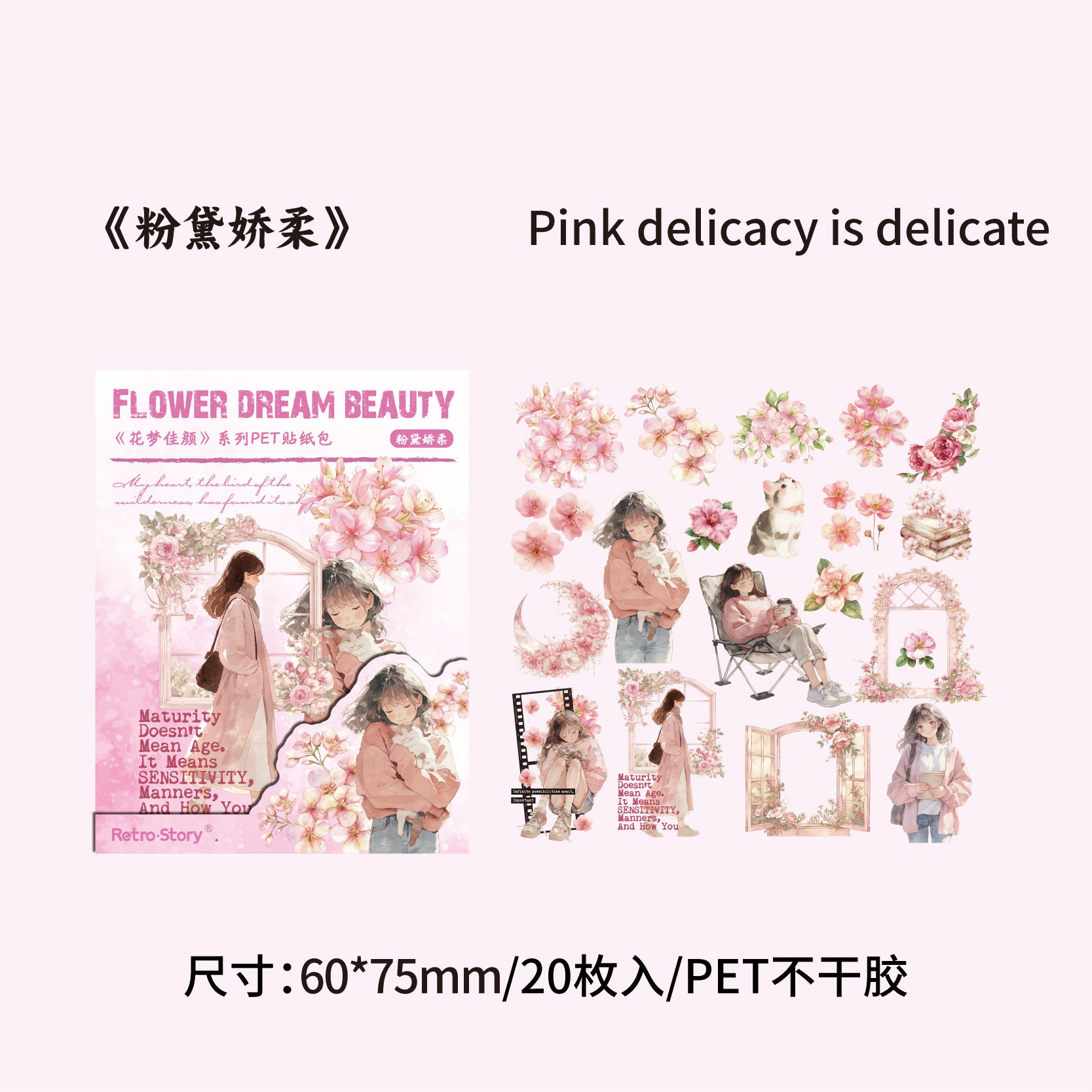 20 Pcs Life Style PET Stickers HMJY