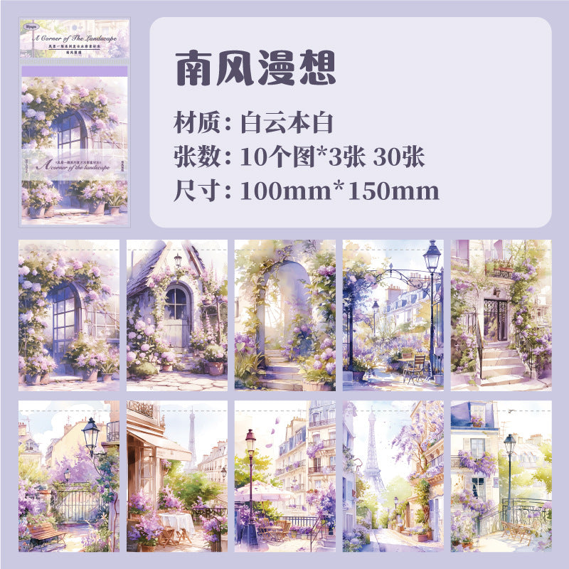 30 Pcs Window Themed  Scrapbook Paper FJYY