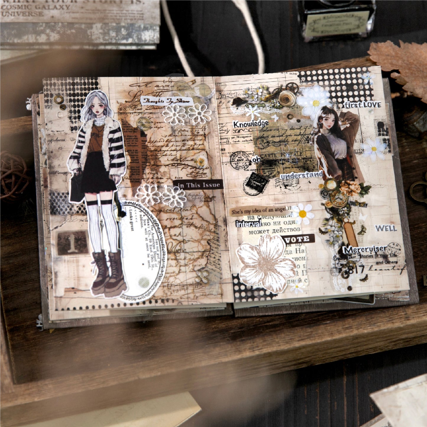 9 Sheets Vintage Journal Paper SHRJ