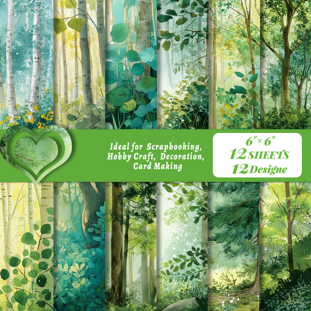 6 inch Forest Scrapbook Paper Pad PA830