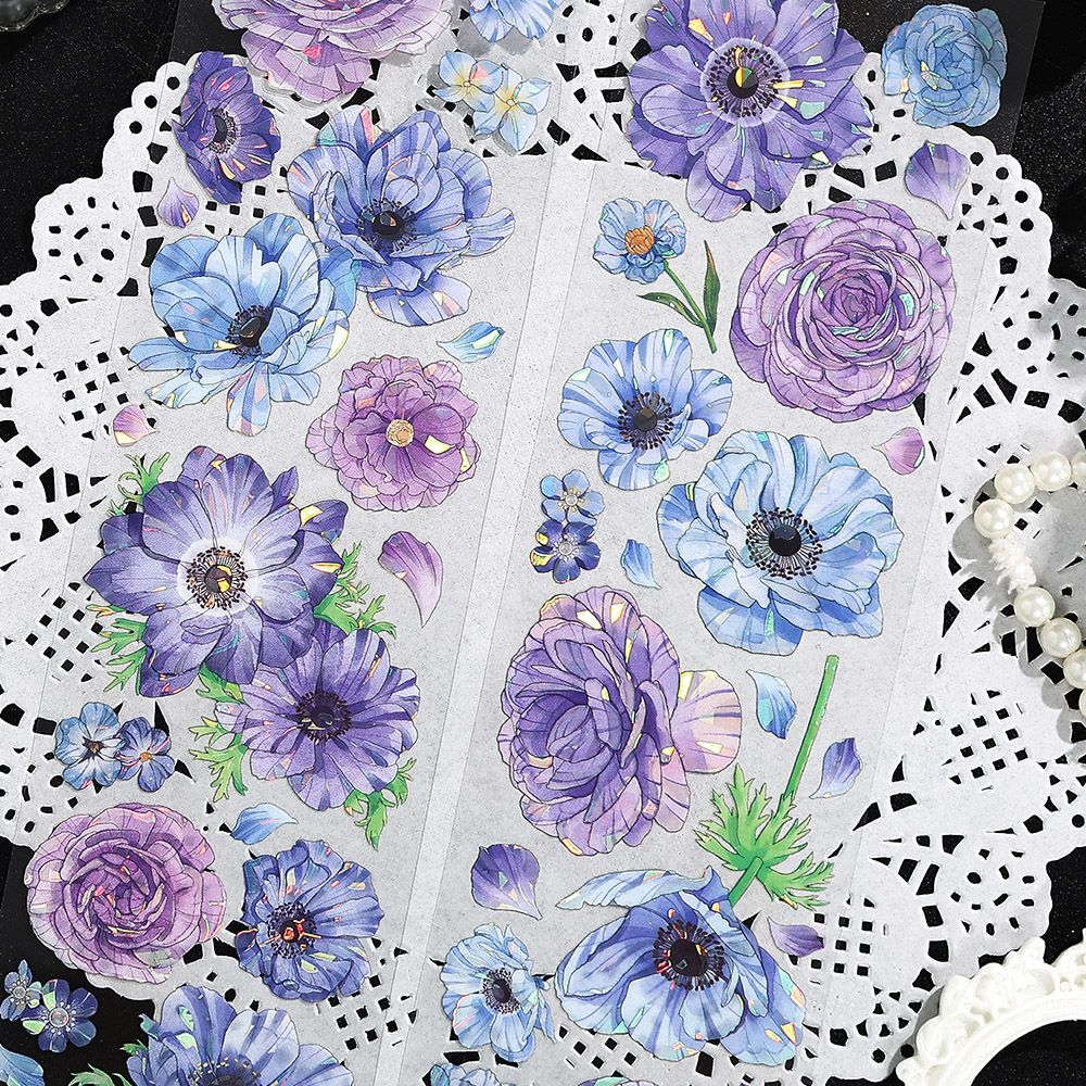 3 Pcs Flowers PET Stickers SYFH