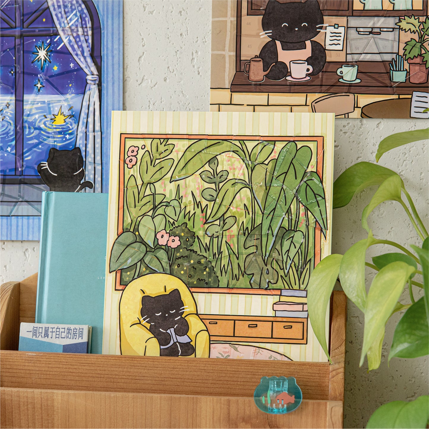 Cat Theme Puzzle Stickers Kti XHMXL