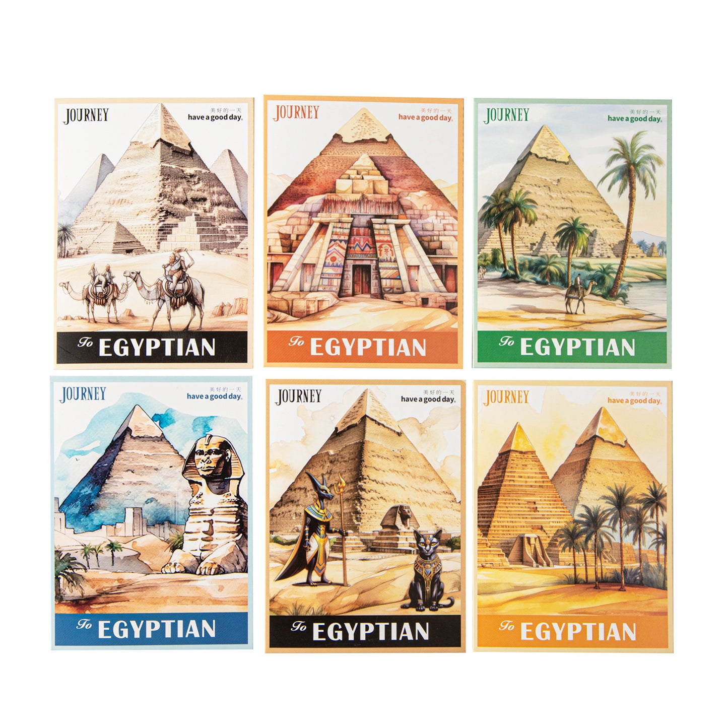 15 Pcs Egypt Travel Theme PET Stickers AJZL