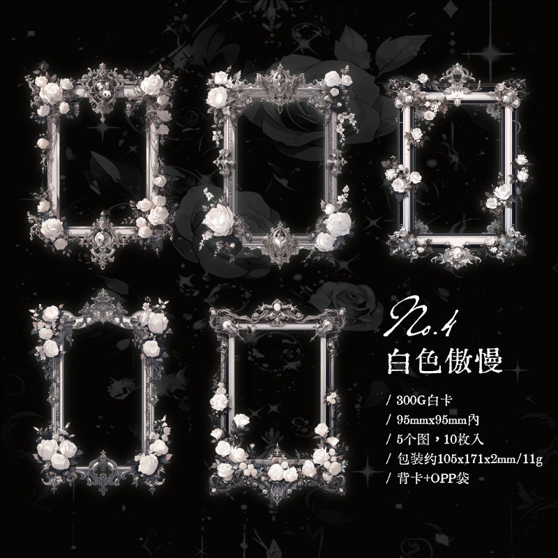 10 Pcs Rose Frame Cardstock Paper MGYX