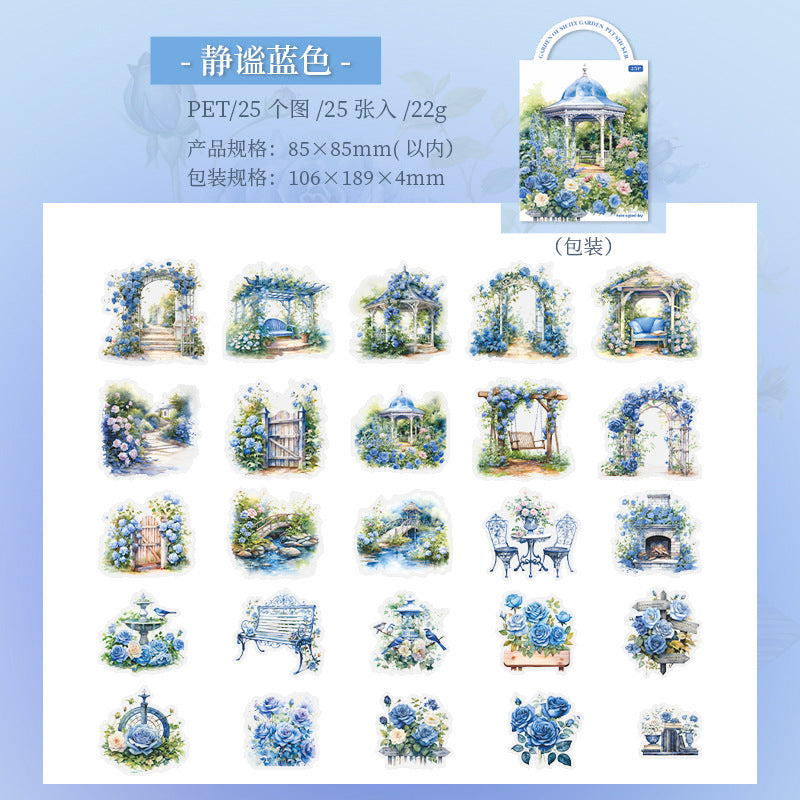 25 Pcs Garden Theme PET Stickers XXLDHY