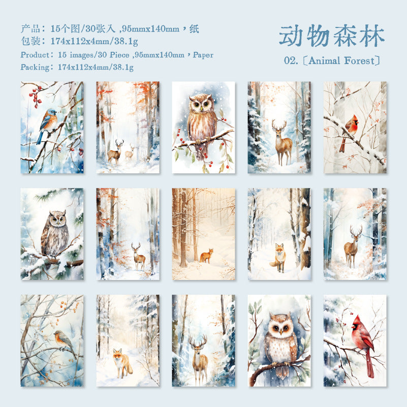 30 Sheets Winter Snow Landscape Scrapbook Paepr DRXS