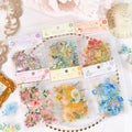 30 Pcs Gold Foiled Flower PET Stickers